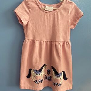 Girls 4T Hanna Andersson Pink Top W/ Horse Decor